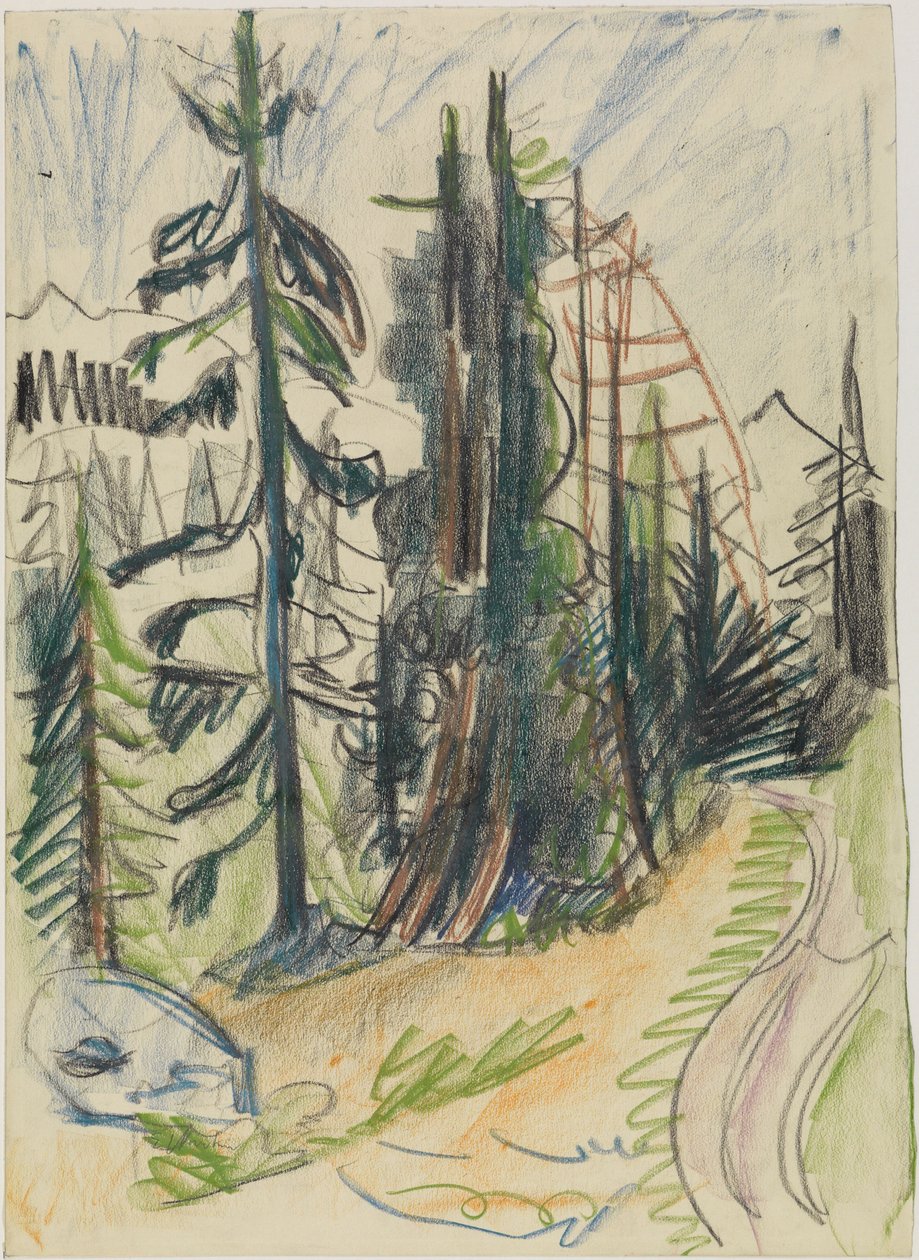 Bergtannen und Weg von Ernst Ludwig Kirchner