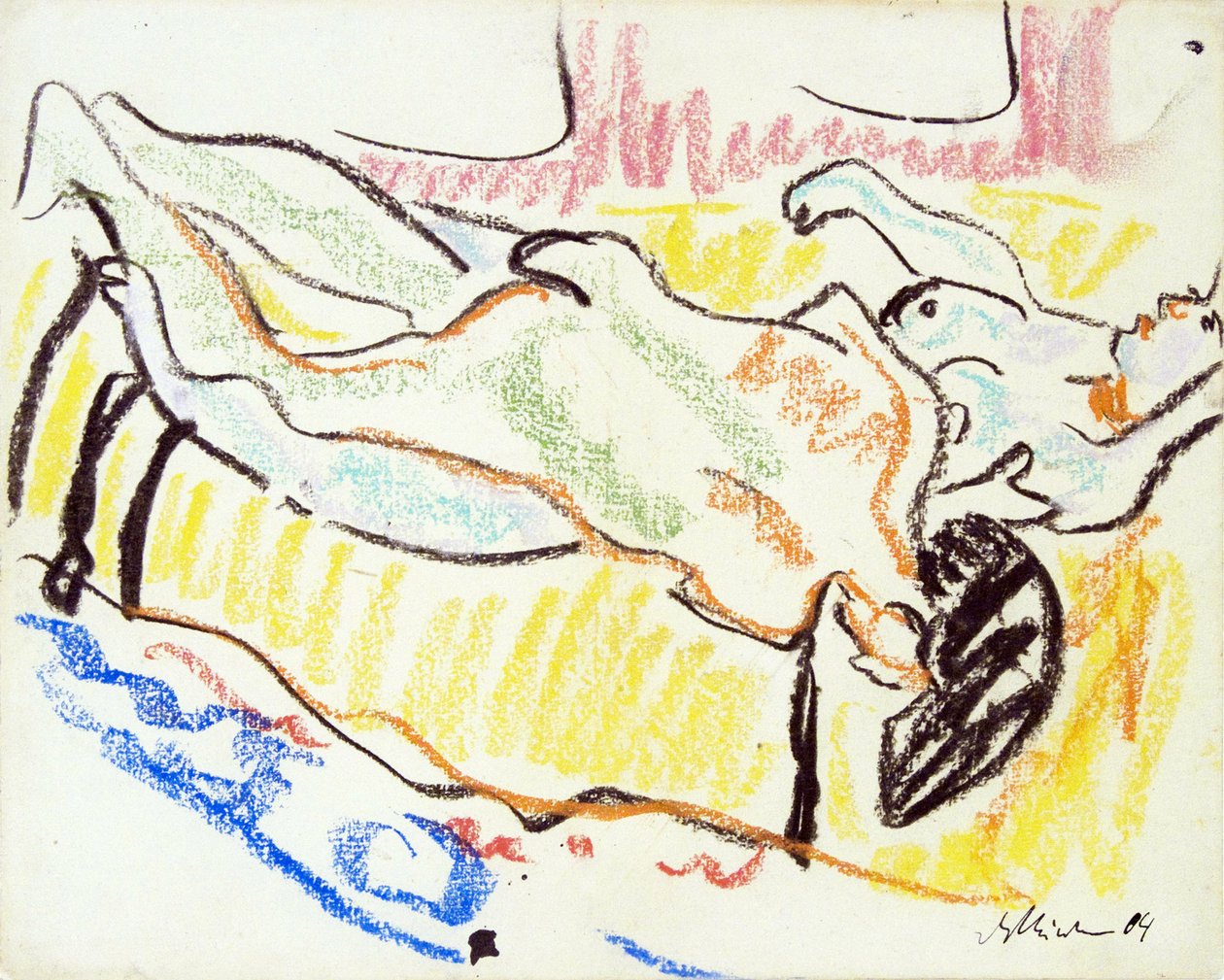 Liebespaar im Atelier. Zwei Akte von Ernst Ludwig Kirchner