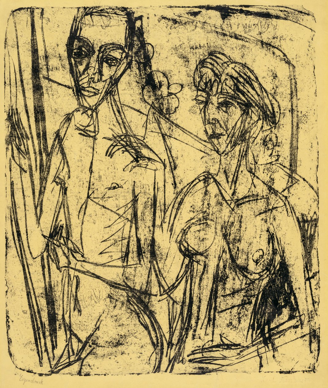 Paar im Zimmer, nackter Mann mit Frau von Ernst Ludwig Kirchner