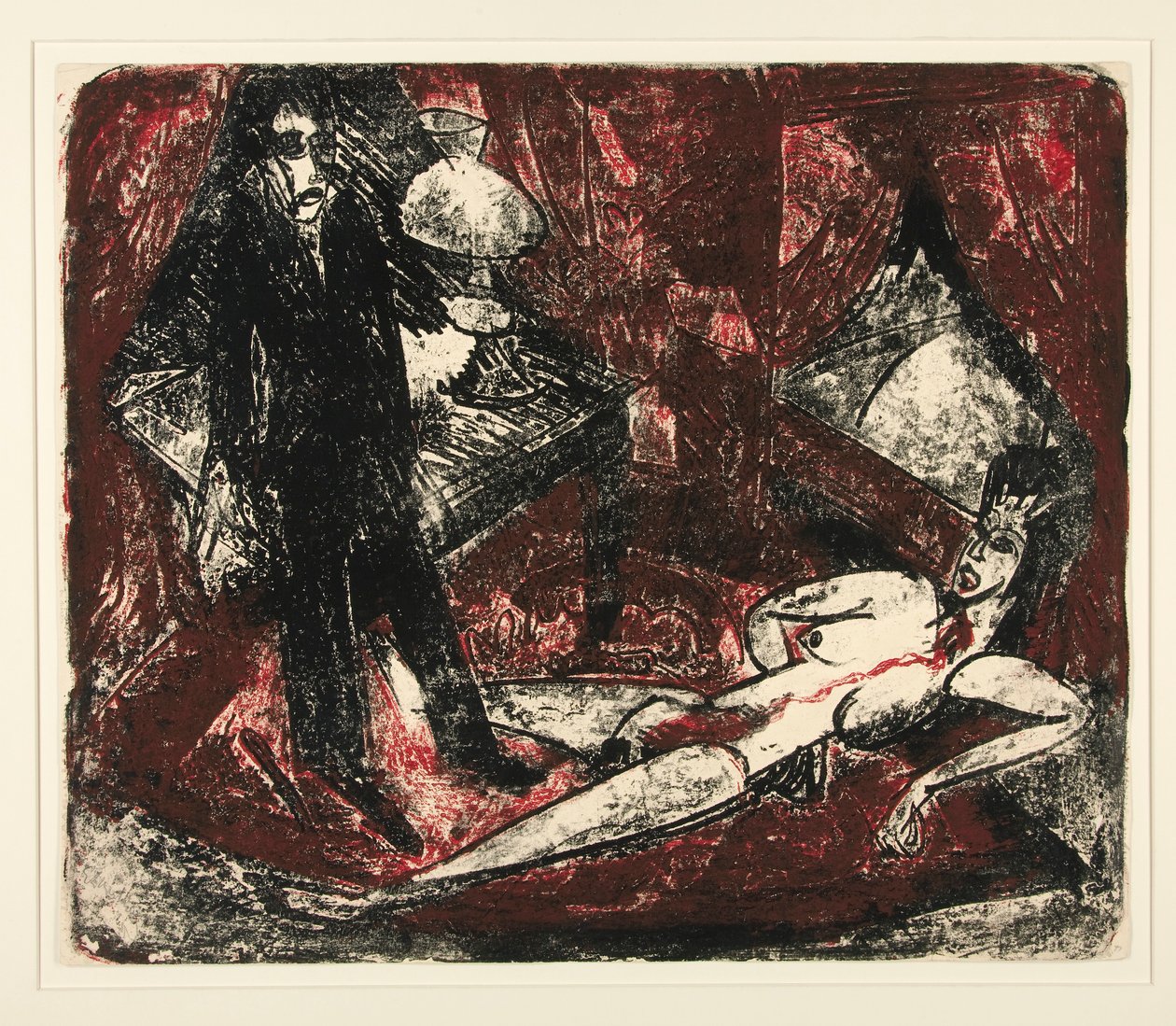 Der Mörder, Illustration für Zola von Ernst Ludwig Kirchner