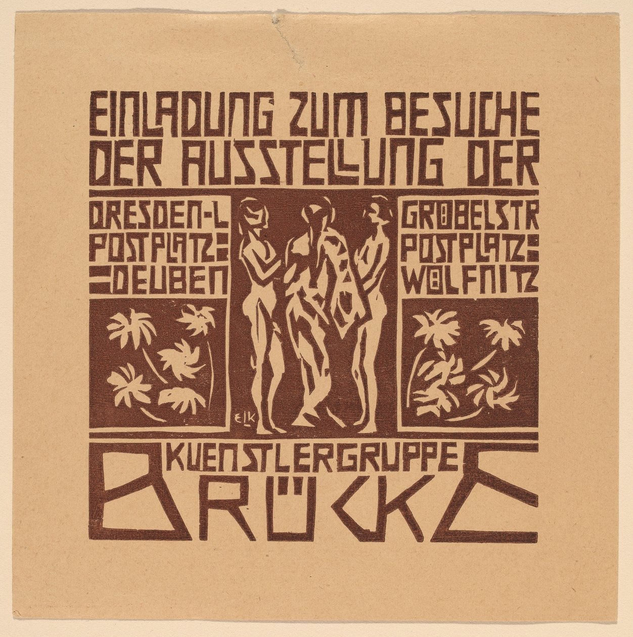 Einladung...Ausstellung der Künstlergruppe Brücke von Ernst Ludwig Kirchner