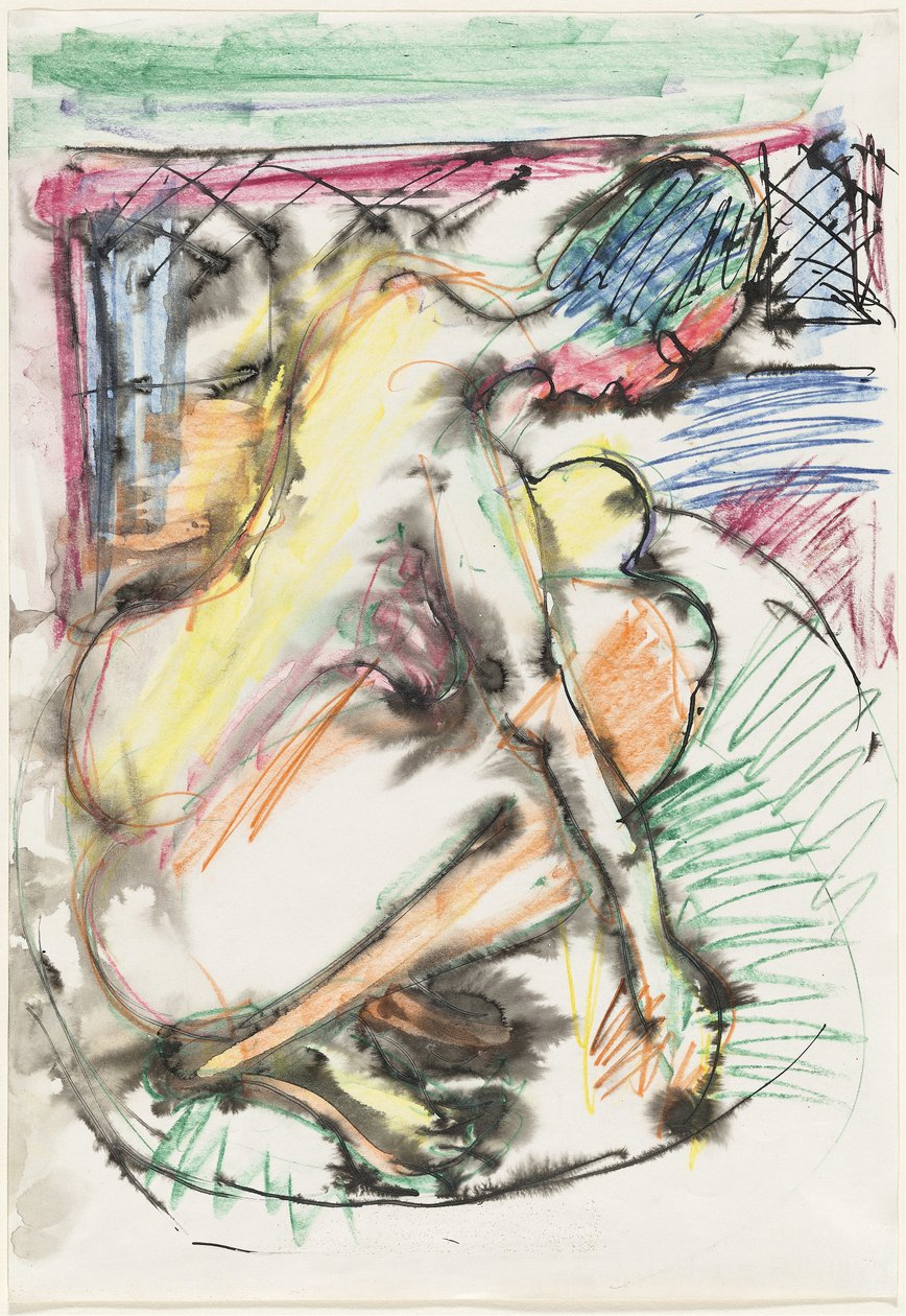 Erna badet in einer Wanne von Ernst Ludwig Kirchner