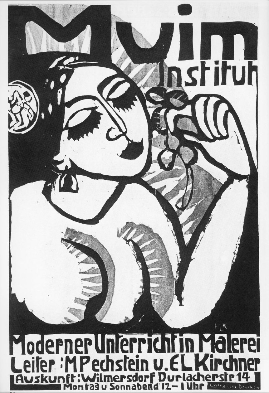 Ernst Ludwig Kirchner: Muim-Institut (Holzschnitt) von Ernst Ludwig Kirchner