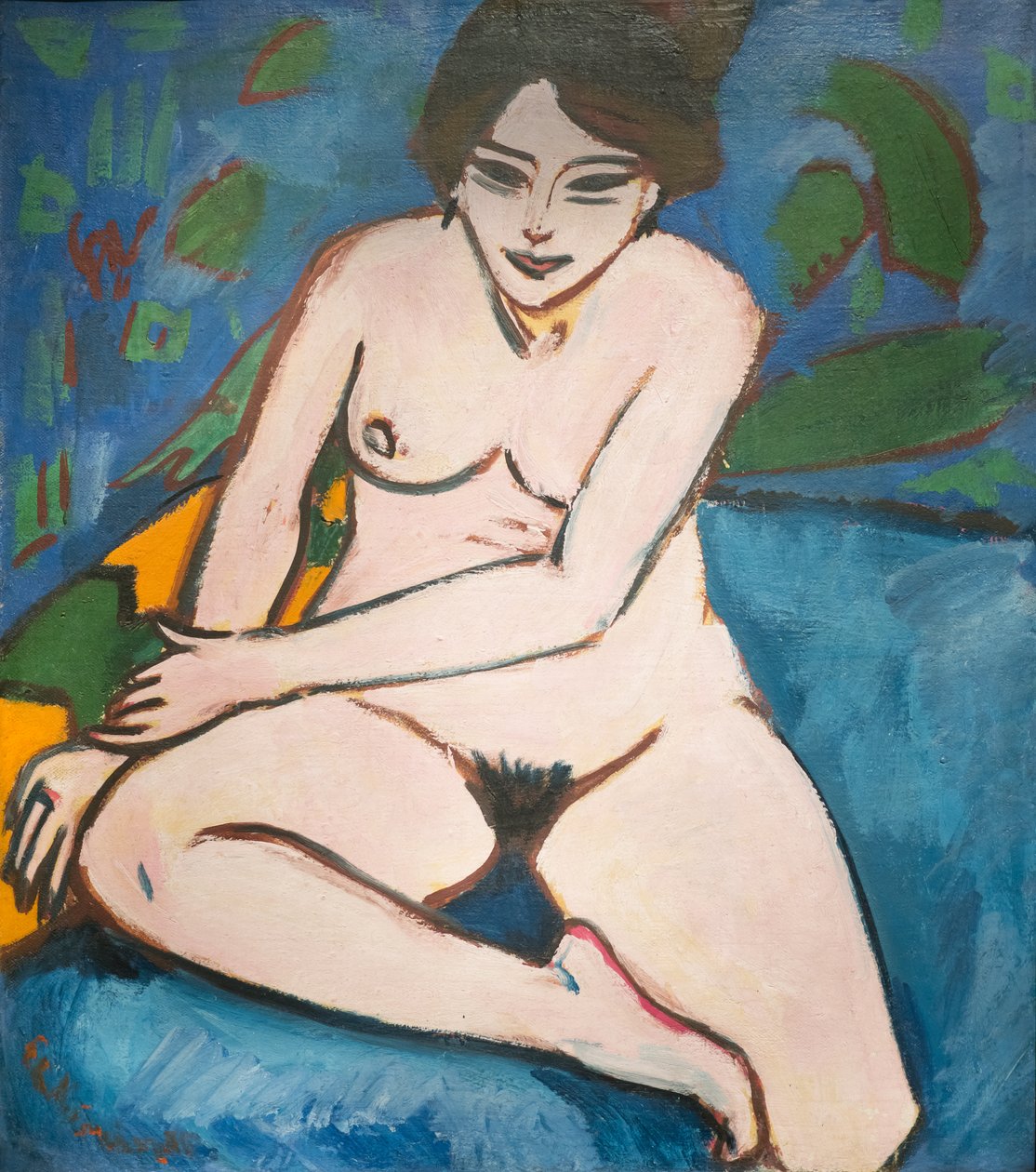 Akt auf blauem Grund von Ernst Ludwig Kirchner