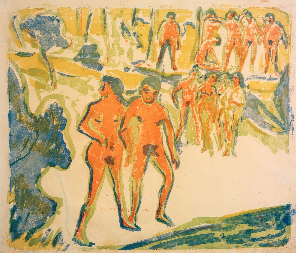 Gruppen Badender von Ernst Ludwig Kirchner