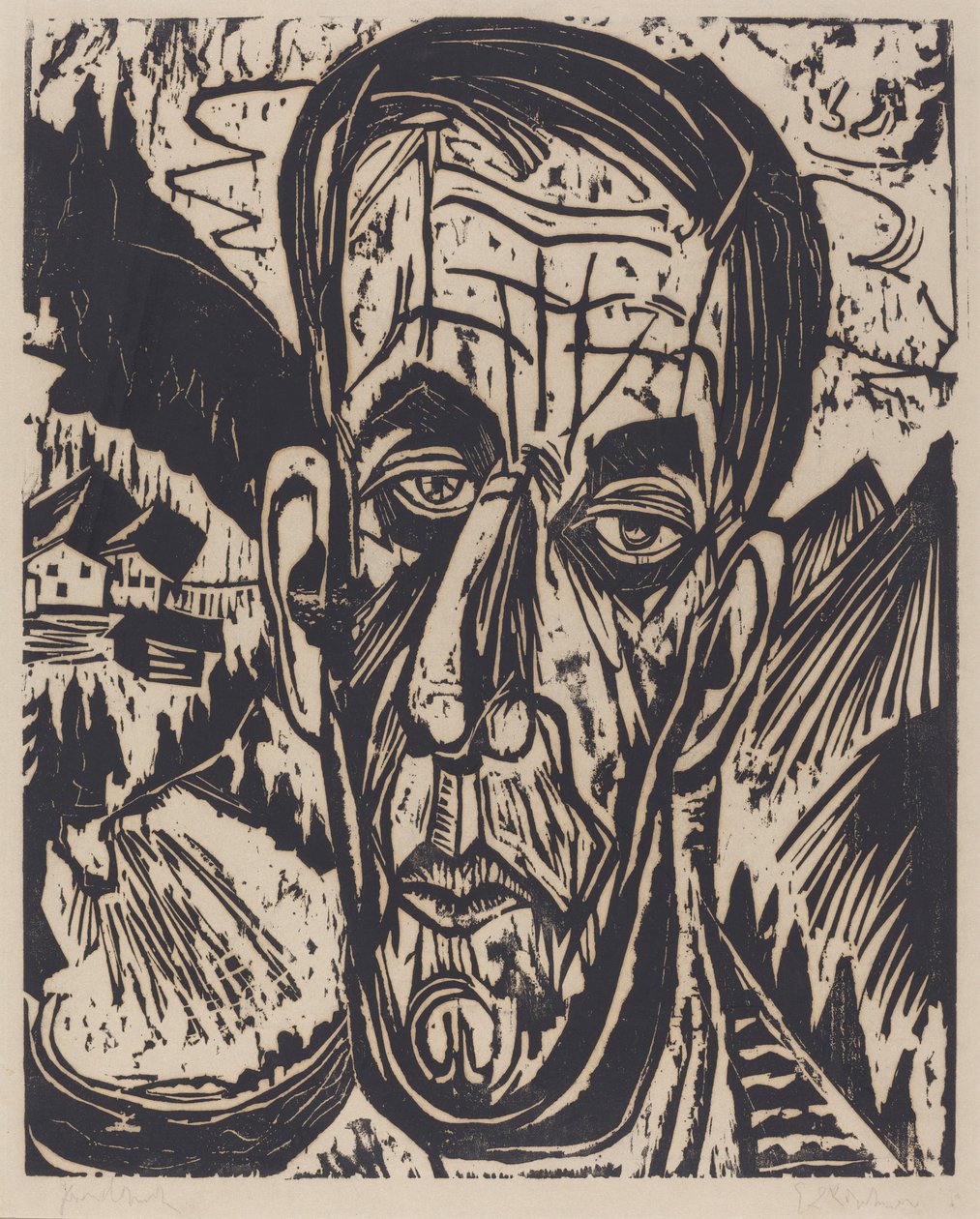 Kopf von van de Velde, Hell von Ernst Ludwig Kirchner