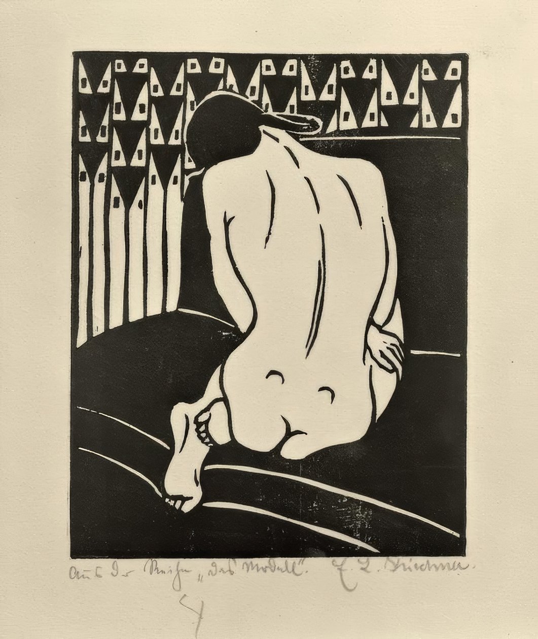 Kauernder Akt, vom Rücken gesehen von Ernst Ludwig Kirchner