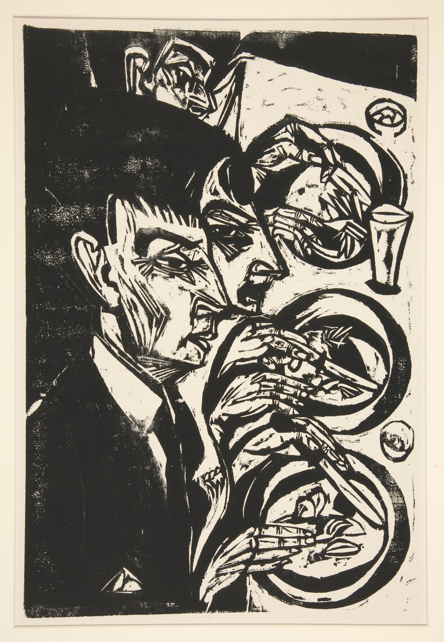 Nervöse beim Abendessen von Ernst Ludwig Kirchner