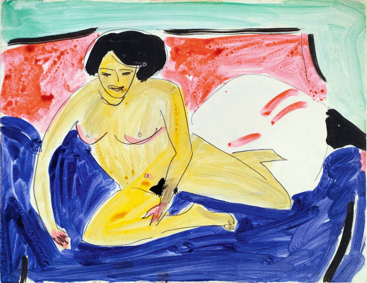 Sitzender Akt auf einem Diwan von Ernst Ludwig Kirchner