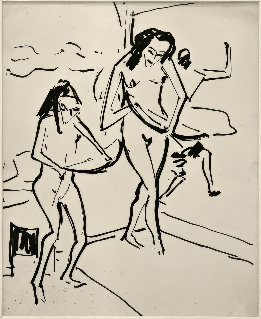 Ohne Titel (Marcella und Senta mit Bogen) von Ernst Ludwig Kirchner