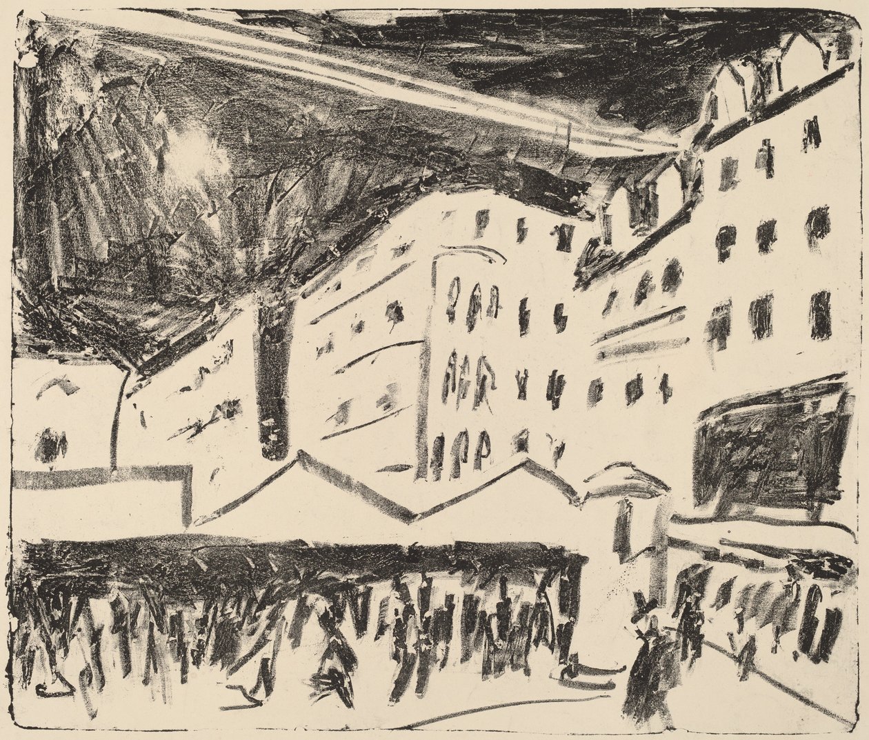 Alter Markt in Dresden mit Jahrmarkt von Ernst Ludwig Kirchner