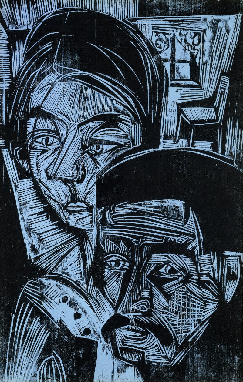 Bauernpaar im Cottage, 1919 von Ernst Ludwig Kirchner