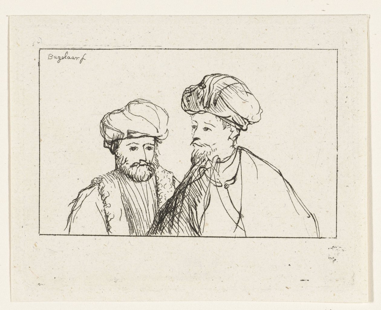 Porträt von zwei Männern mit Turban von Ernst Willem Jan Bagelaar