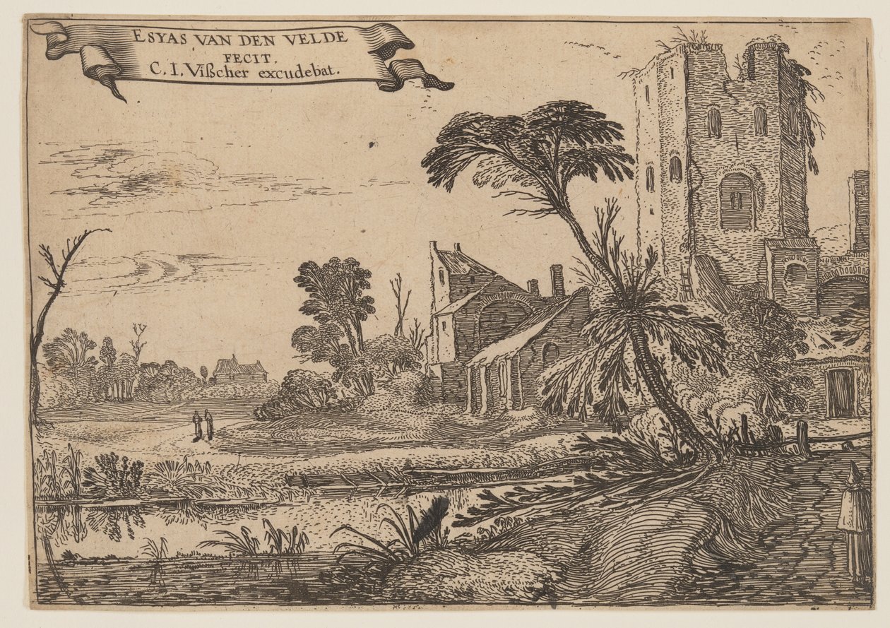 Zwei Mönche auf einem Pfad von Esaias van den Velde I