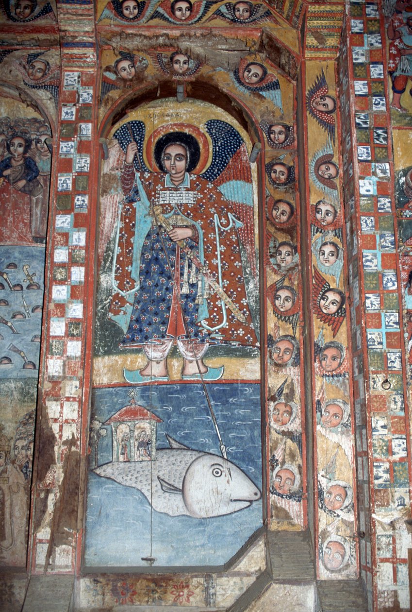 Engel, Fresko in der Kirche von Narga Selassie, Dek-Insel, Tana-See, Äthiopien von Ethiopian School