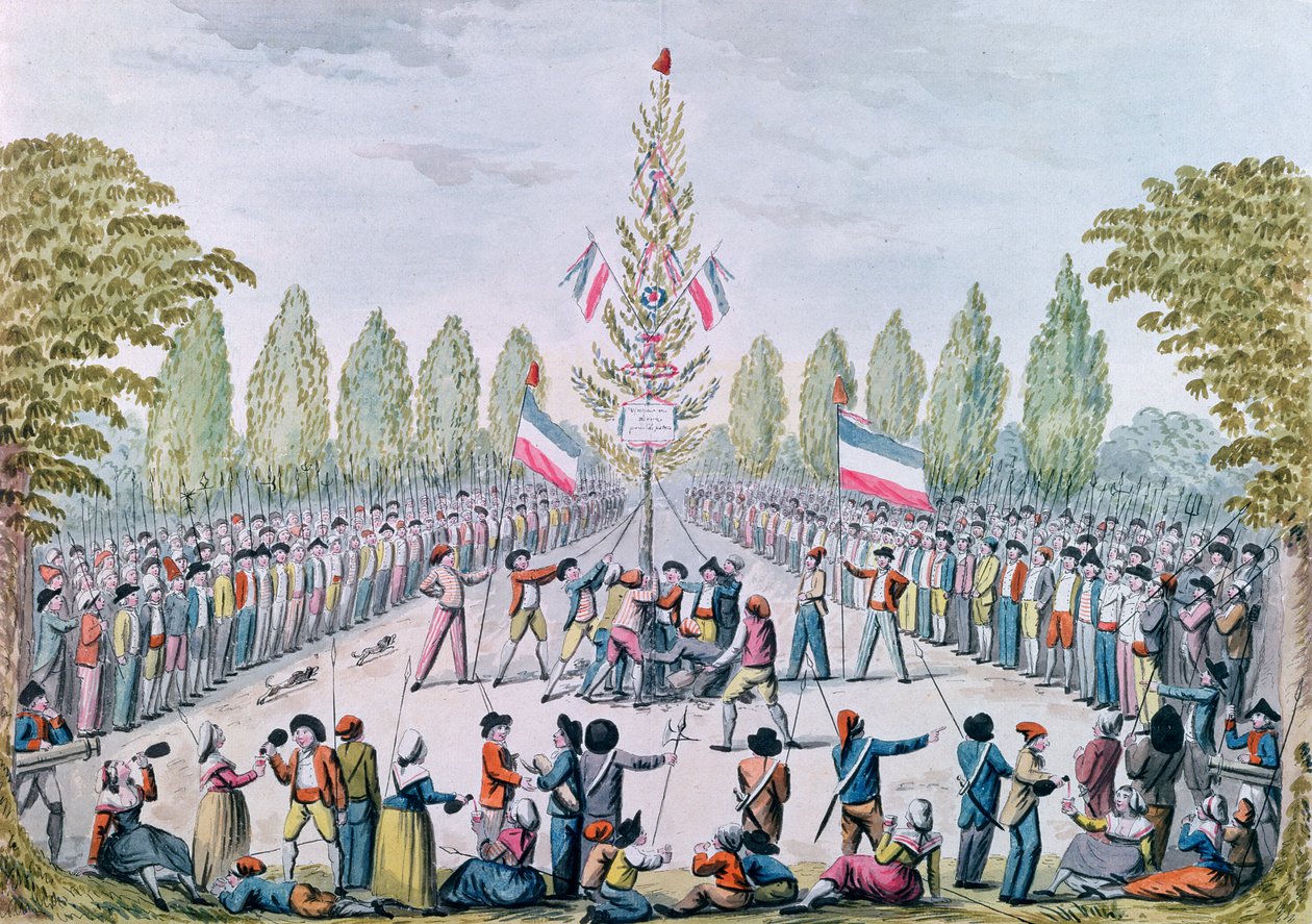 Die Pflanzung eines Freiheitsbaums während der Revolution, ca. 1792 von Etienne Bericourt