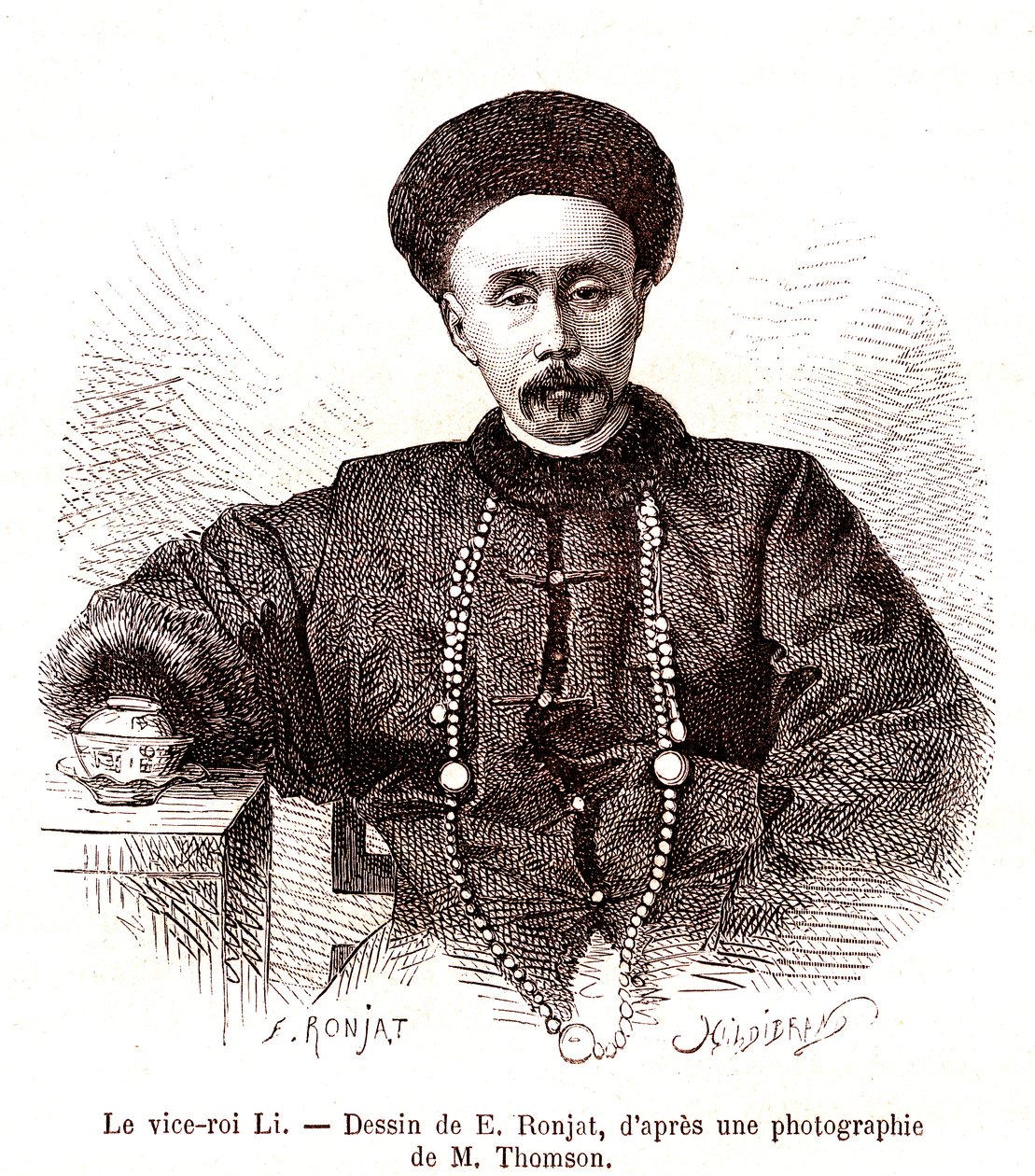 Li Hongzang, Vizekönig von Zhili, am kaiserlichen Hof von China. 1873 von Etienne Antoine Eugene Ronjat