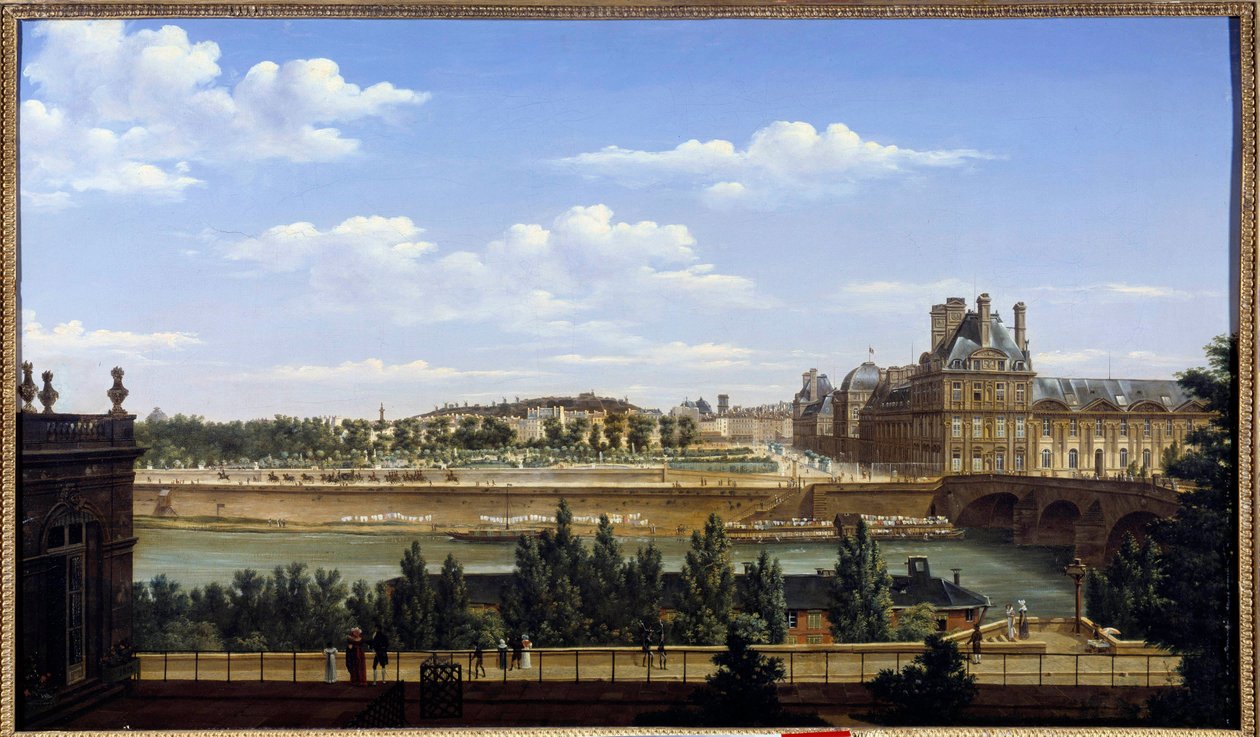 Der Garten und der Palast der Tuilerien, gesehen vom Quai d