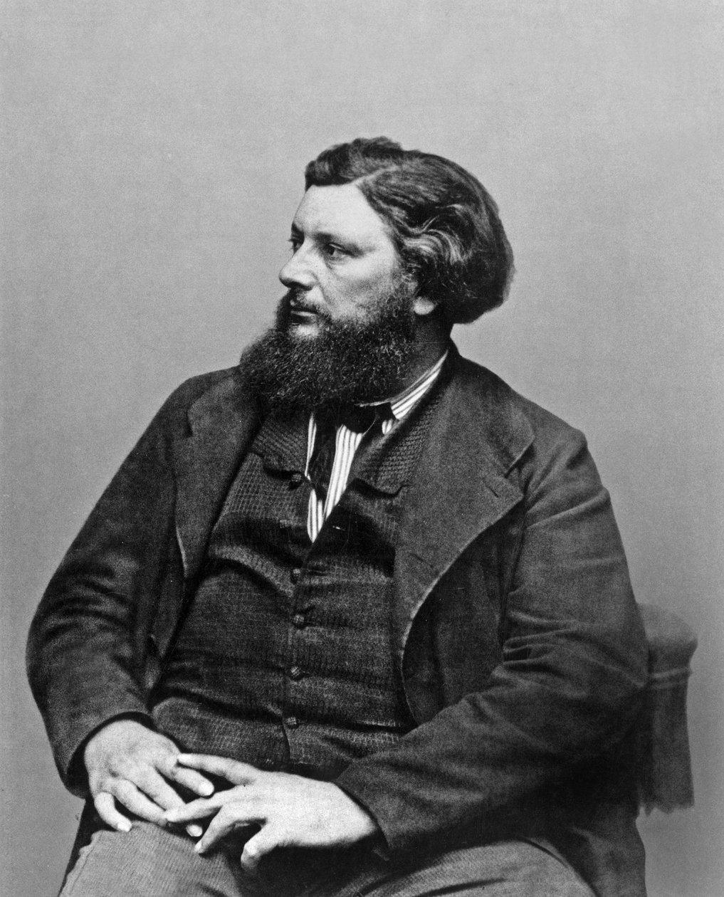 Gustave Courbet (1819-1877) französischer Maler, ca. 1865, Foto von Etienne Carjat von Etienne Carjat