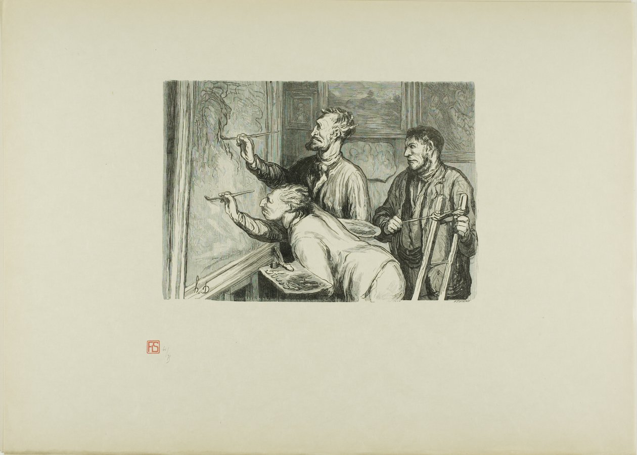 Die Gemäldeausstellung von 1868: Den letzten Schliff geben von Etienne Carjat