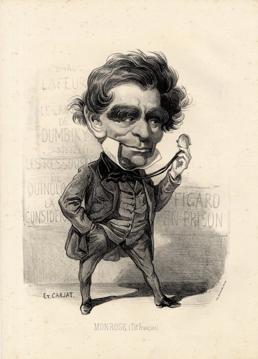 Flugblatt - Illustration von Etienne Carjat (1826-1906): Theater - Monrose Antoine-Martial Louis Barizain, Louis Monrose (1811-1883) von Etienne Carjat