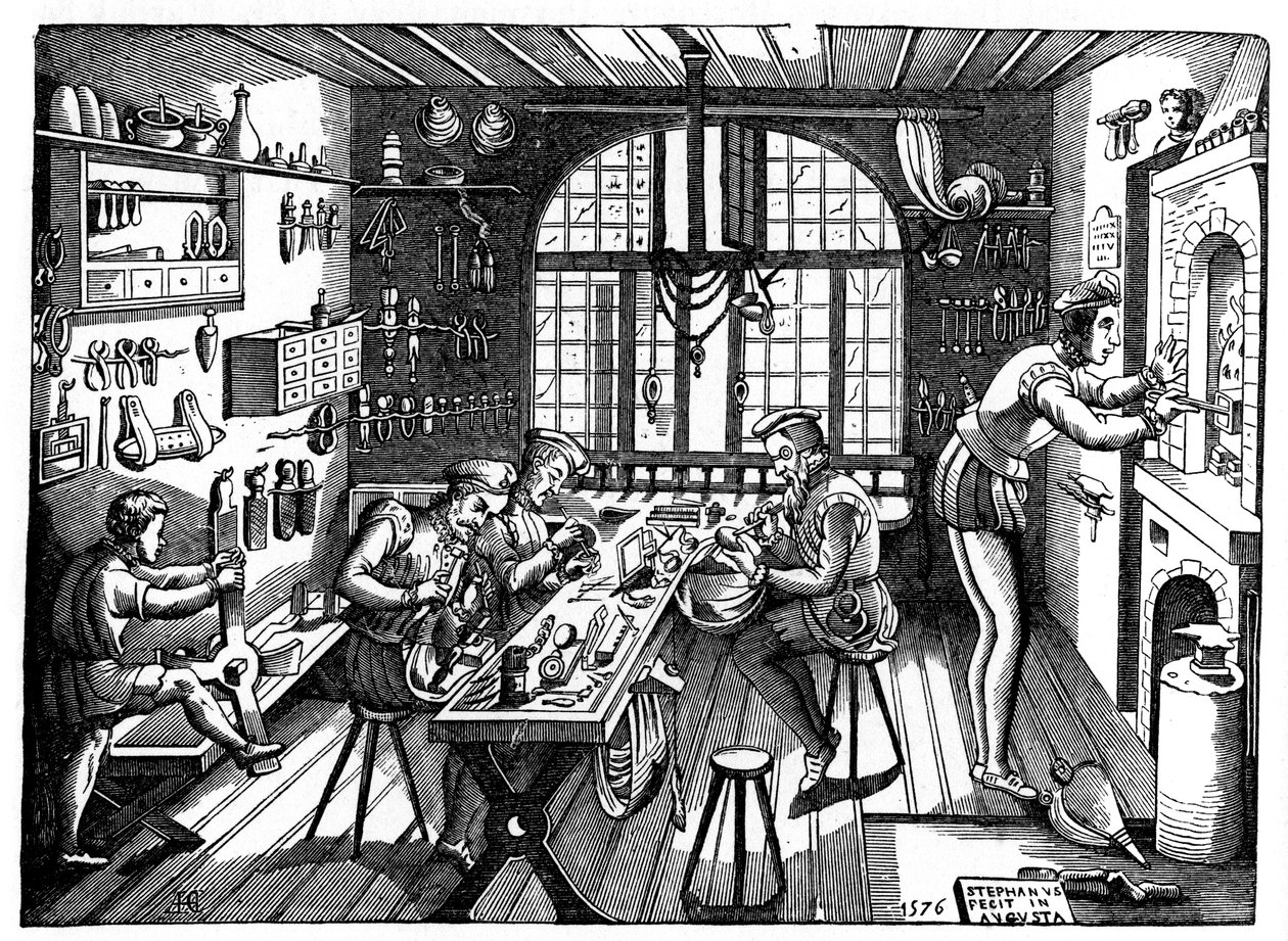 Das Atelier von Etienne Delaune, 1576, 1870 von Etienne Delaune