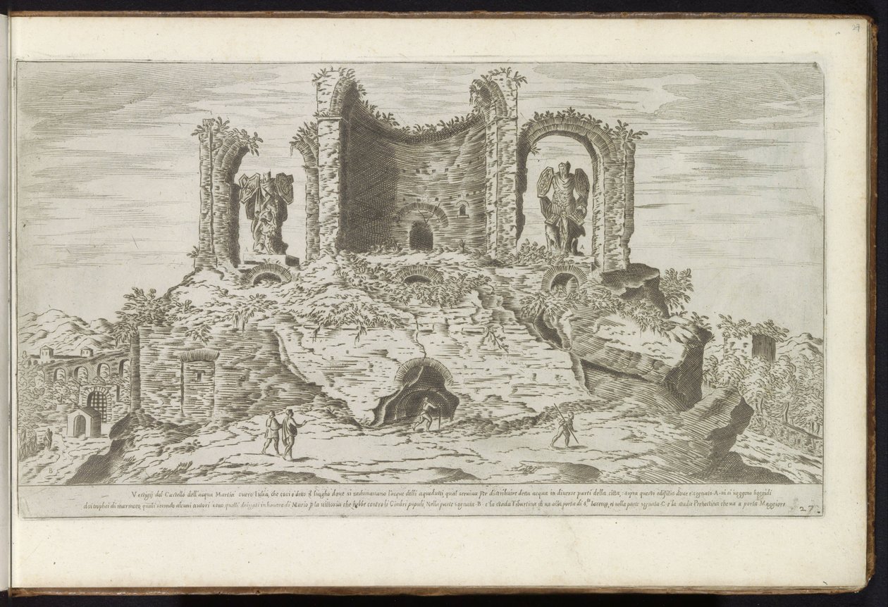 Ruinen der Trophäen des Marius in Rom von Etienne Duperac