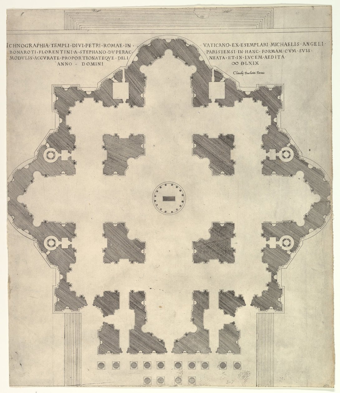 Speculum Romanae Magnificentiae: Plan von St. Peter, 1569 von Etienne Duperac