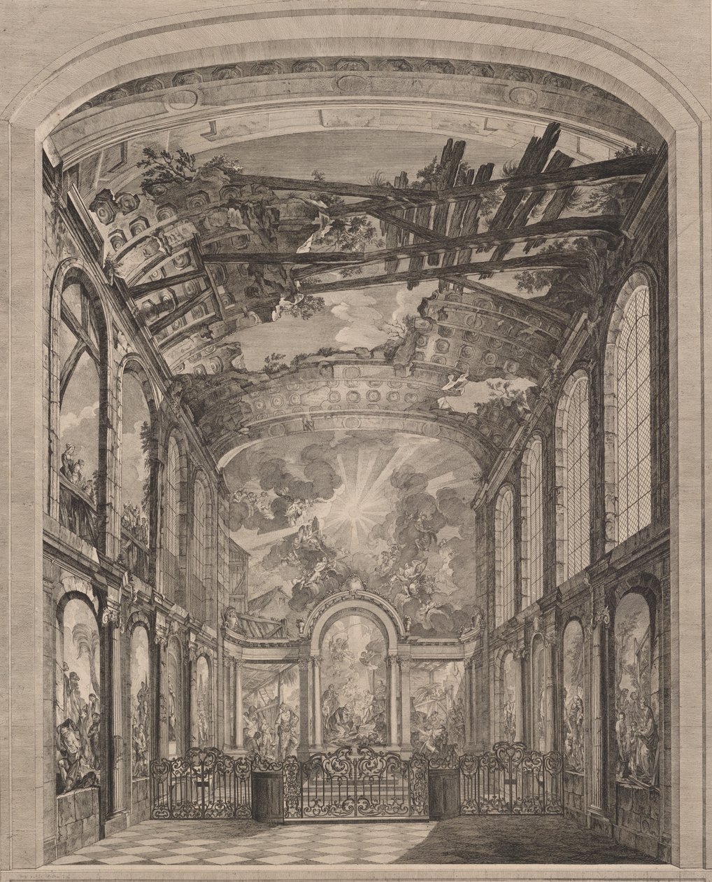 Innenansicht der Enfants Trouvés, 1759 von Etienne Fessard