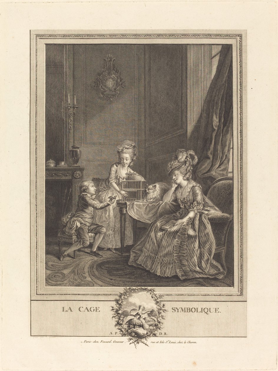 Der symbolische Käfig von Etienne Fessard after Charles Lepeintre