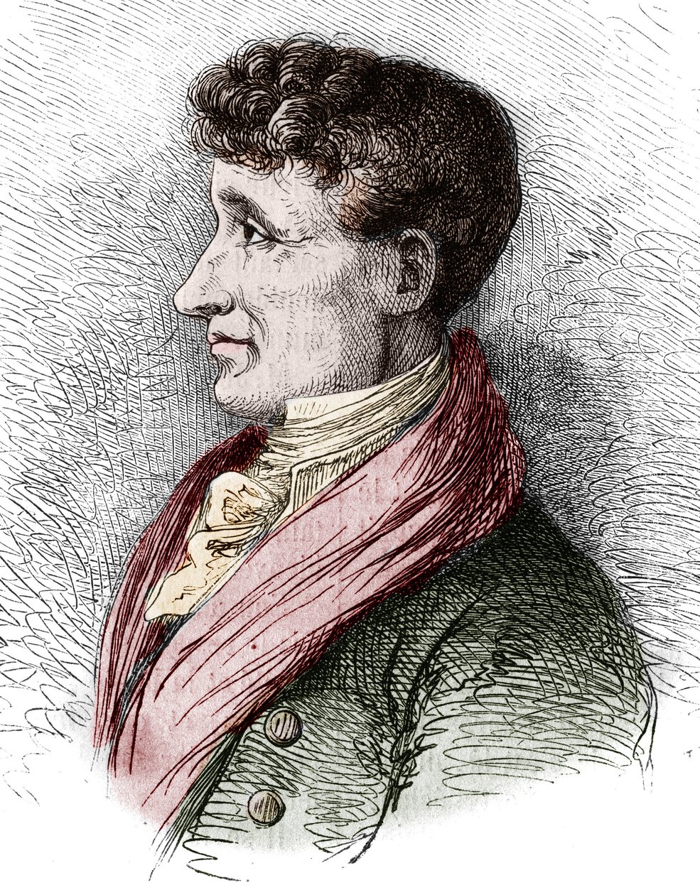 Porträt von Joseph Joubert (1754-1824), französischer Schriftsteller. Gravur von Bocour in „Le Magasin pittoresque“. von Etienne Gabriel Bocourt