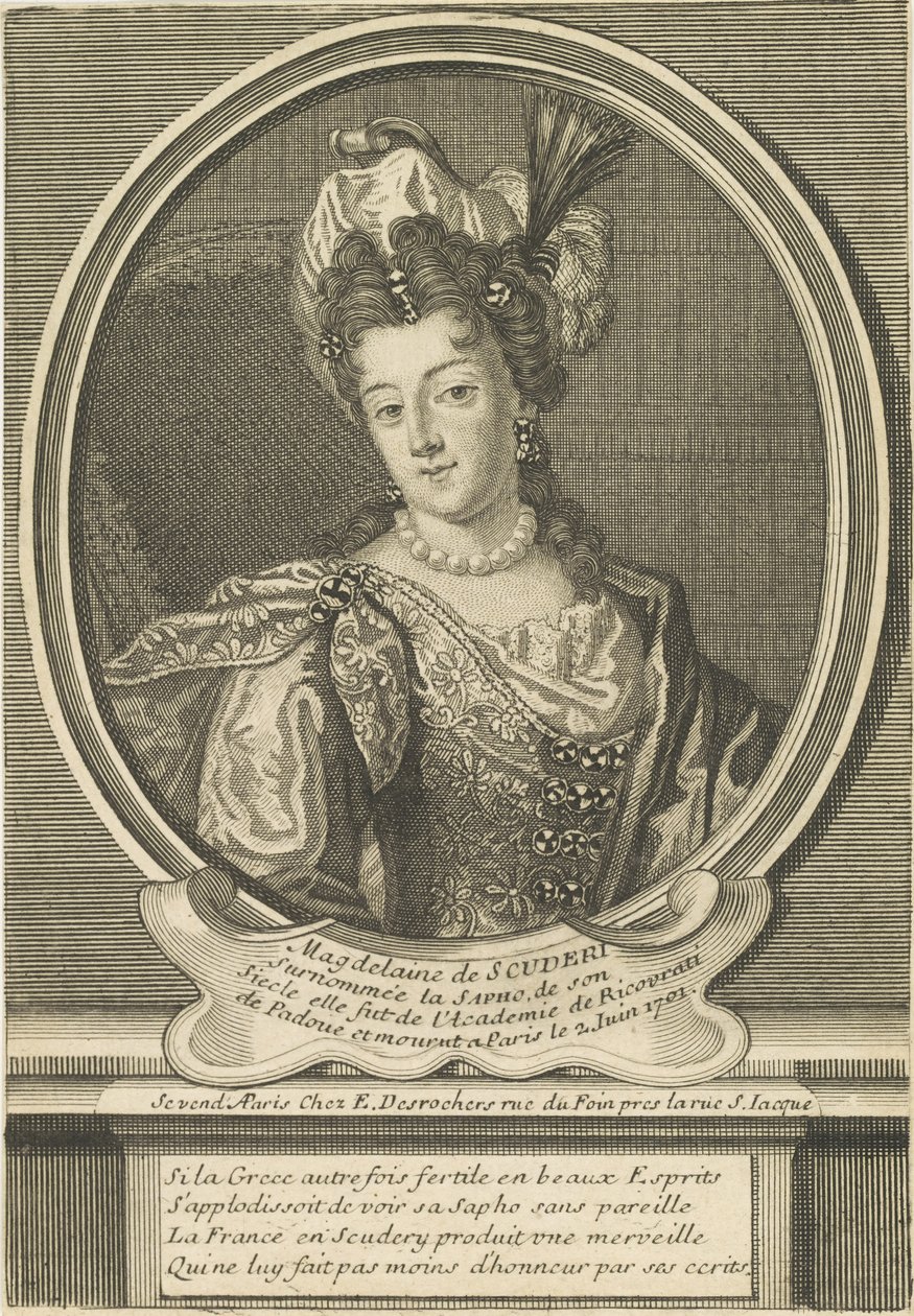Porträt von Madeleine de Scudéry 1607-1701, ca. 1710 von Etienne Jehandier Desrochers