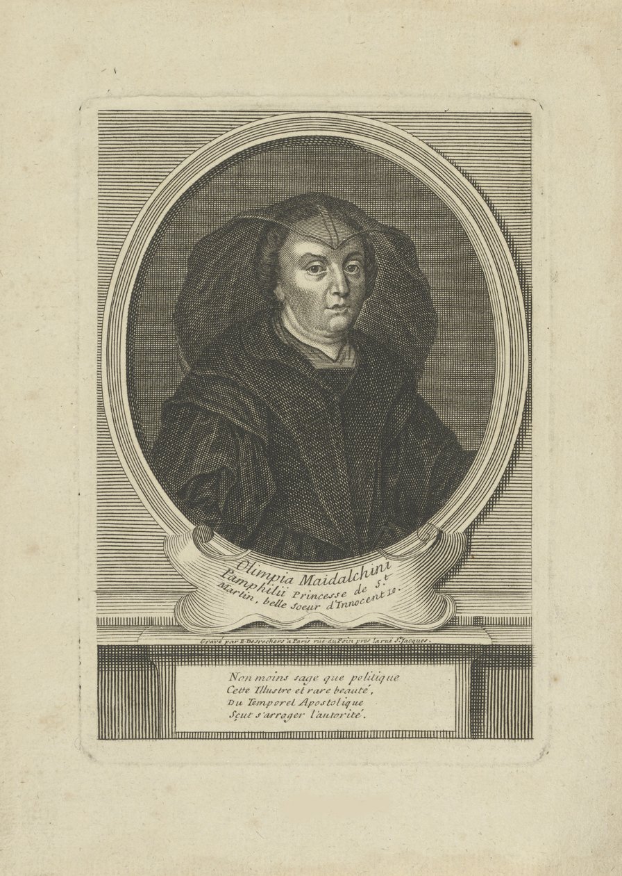 Porträt von Olimpia Maidalchini Pamphilj 1591-1657, um 1700 von Etienne Jehandier Desrochers