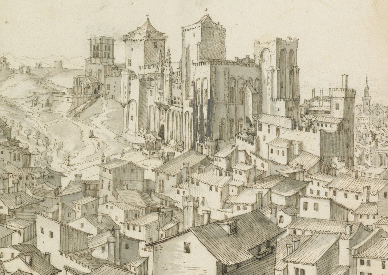 Blick auf die Stadt Avignon und die Umgebung von Etienne Martellange