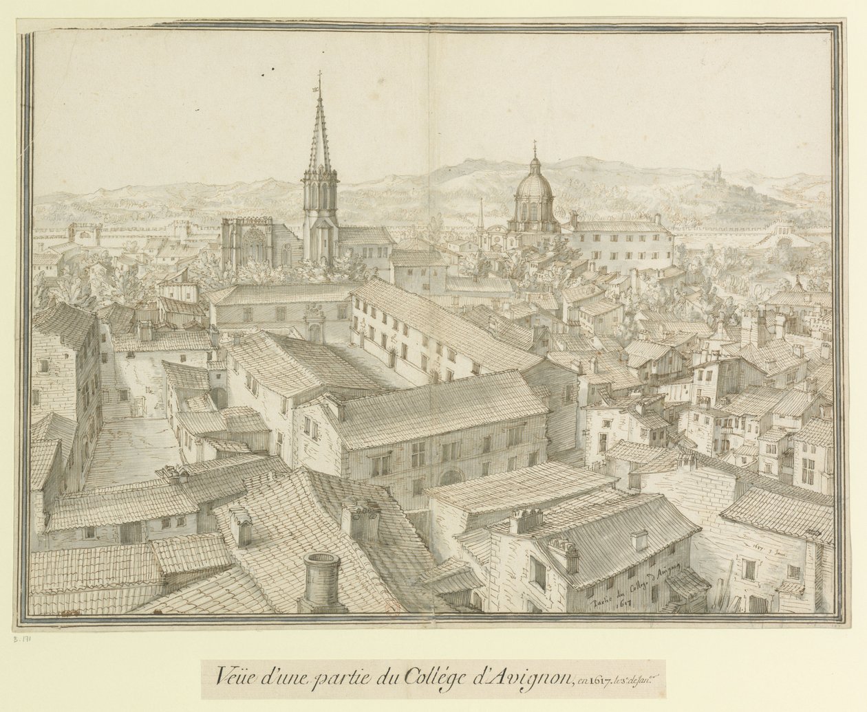 Teil des Colleges von Avignon: Blick auf einen Teil des Colleges von Avignon, 1617 von Etienne Martellange