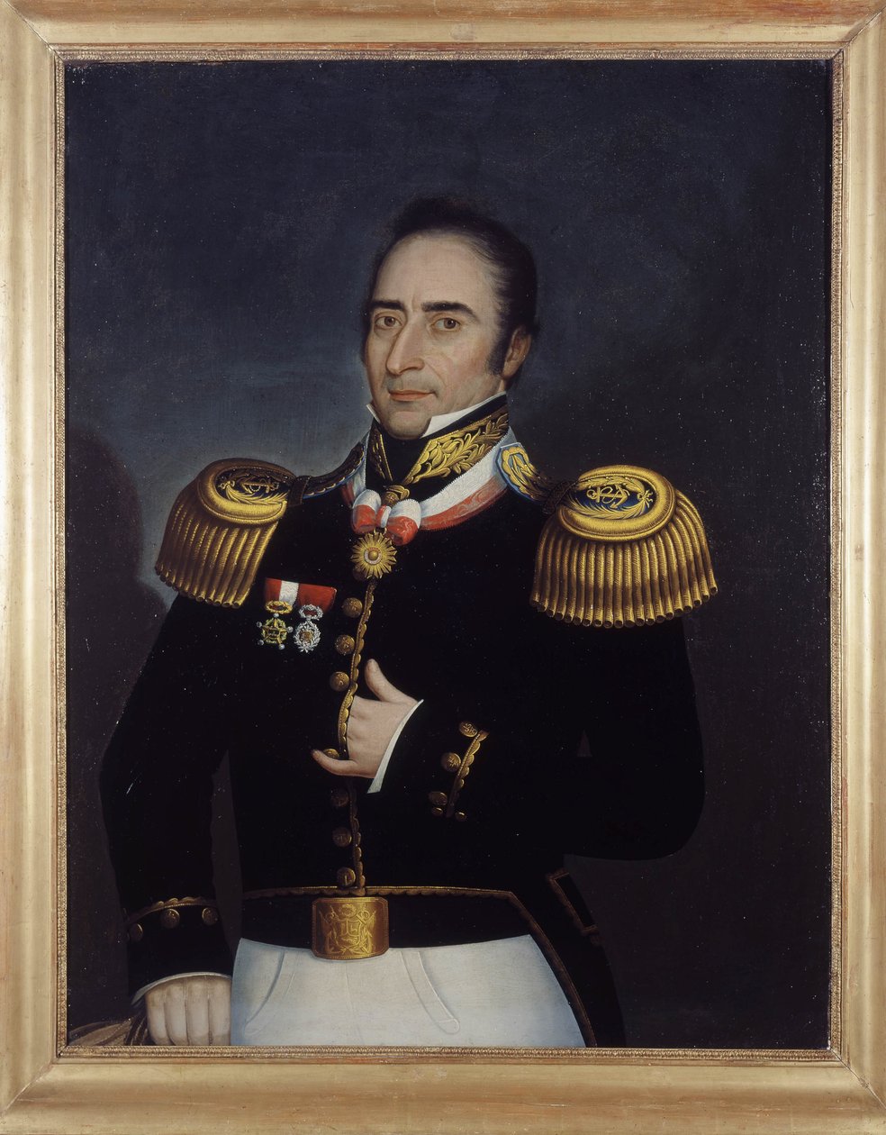 Porträt von André Hippolyte Bouchard, der an der Revolution von Buenos Aires am 25. Mai 1810 teilnahm, von Étienne Prosper Berne-Bellecour (1838 - 1910) von Etienne Prosper Berne Bellecour
