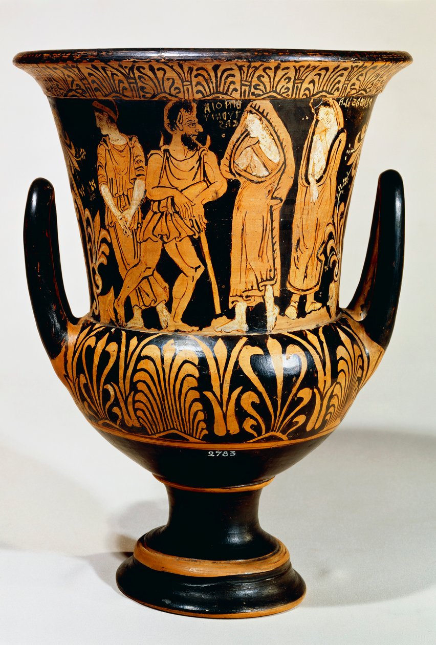 Kalyx-Krater mit einer Szene aus der Unterwelt mit Charon und Mädchen von Etruscan