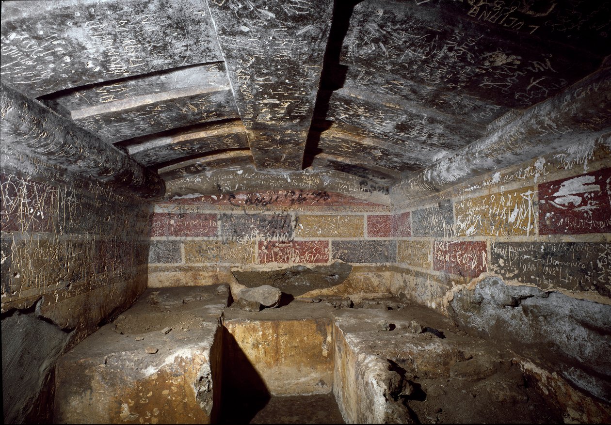 Innenraum des François-Grabes in der Nekropole von Ponte Rotto, 4. Jahrhundert v. Chr. Vulci, Italien von Etruscan