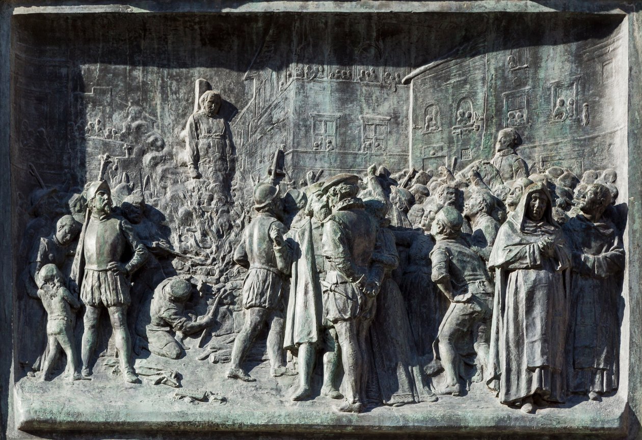 Giordano Bruno auf dem Scheiterhaufen verbrannt, Campo de