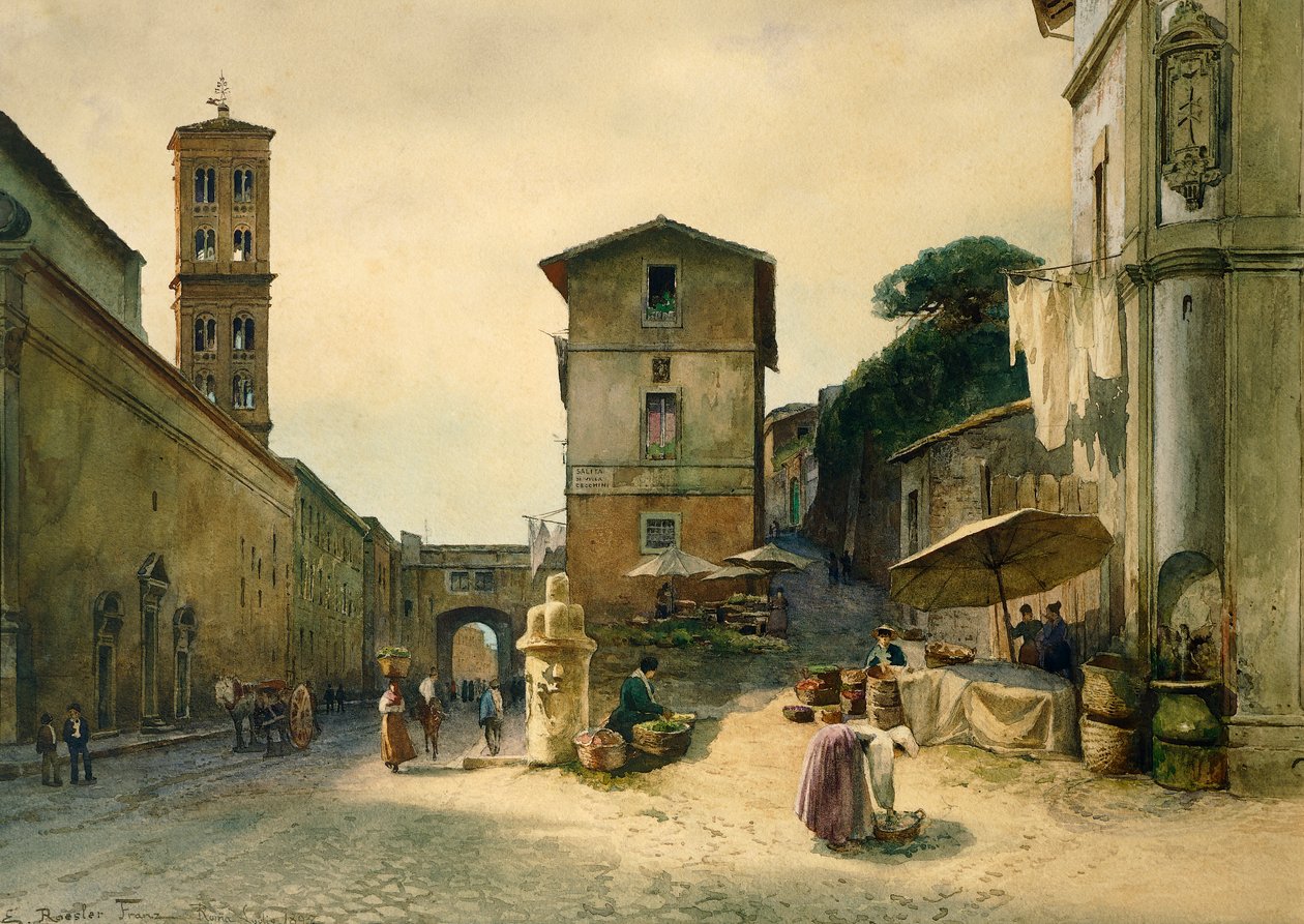 Via dei Penitenzieri in Rom, aus der Serie Roma sparita von Ettore Roesler Franz