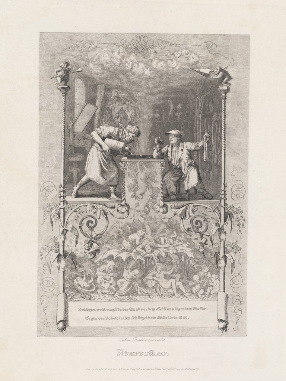 Neureuther (Selbstporträt im Radierstudio) von Eugen Napoleon Neureuther