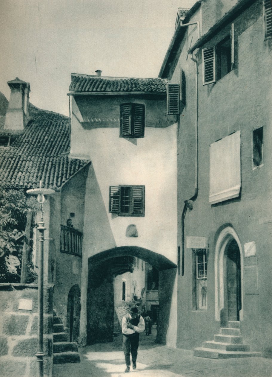 Eine ruhige Straße, Meran, Südtirol, Italien, 1927 von Eugen Poppel