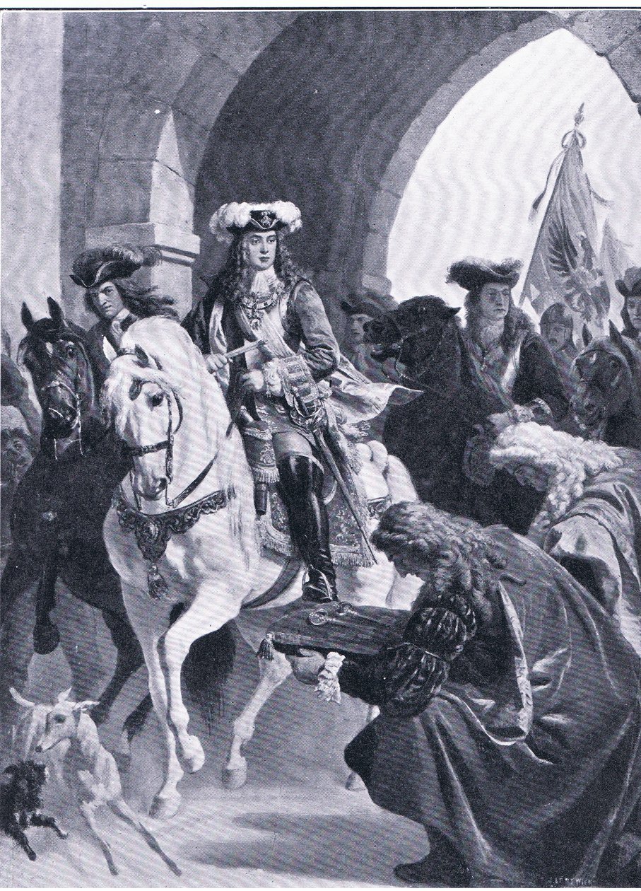 Die Österreicher betreten Belgrad, Illustration aus Landmarks in European History, veröffentlicht von Gresham Publishing Co, ca. 1920 von Eugen von Blaas
