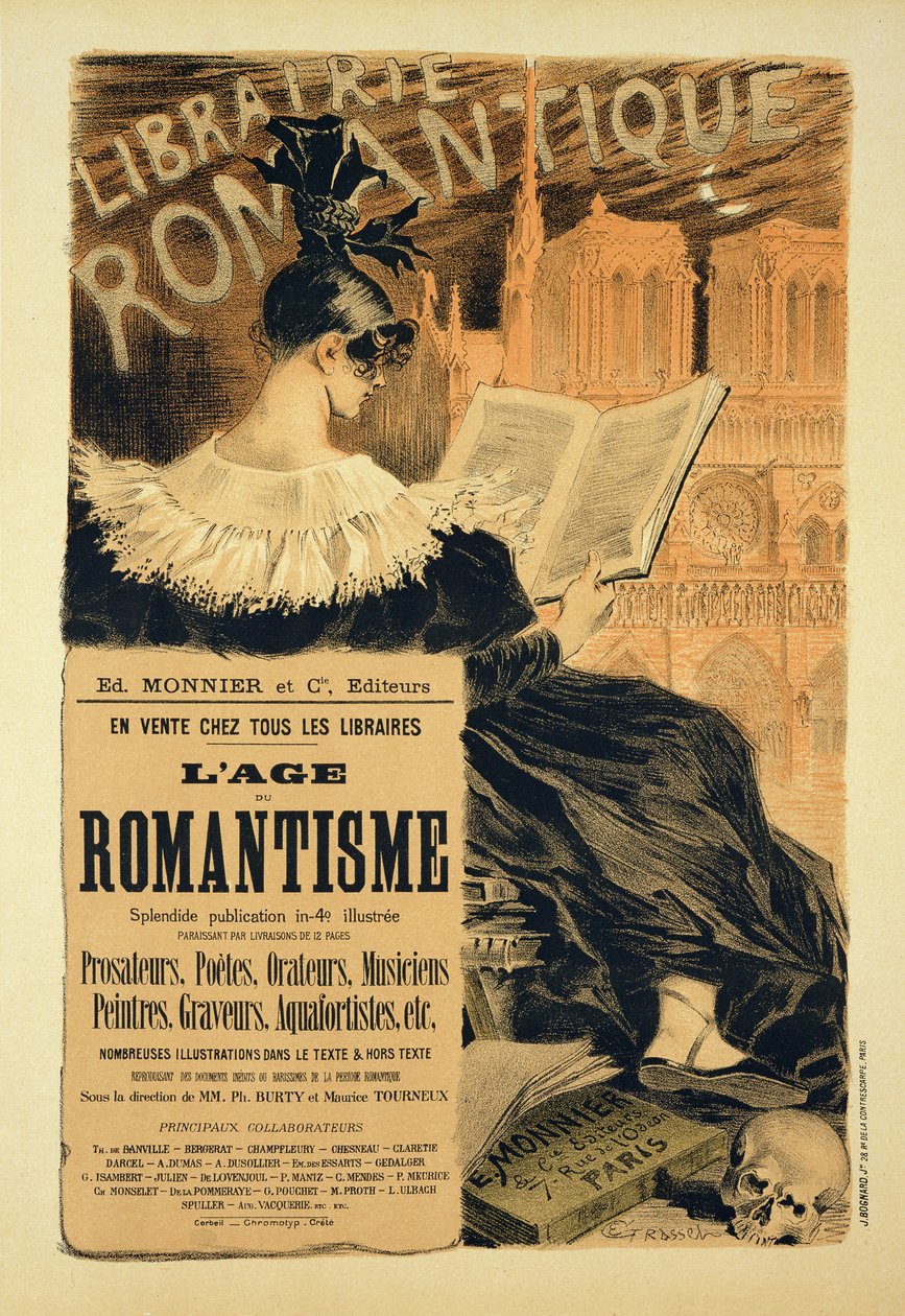Reproduktion eines Plakats, das ein Buch mit dem Titel 