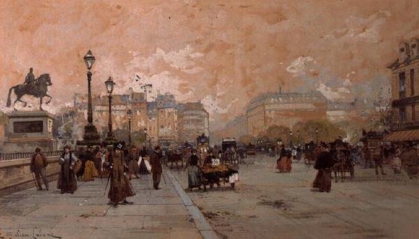 Eine Pariser Straßenszene von Eugene Galien-Laloue