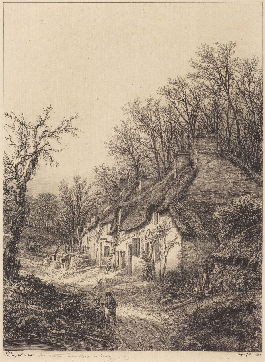 Häuser im Winter von Eugene Bléry