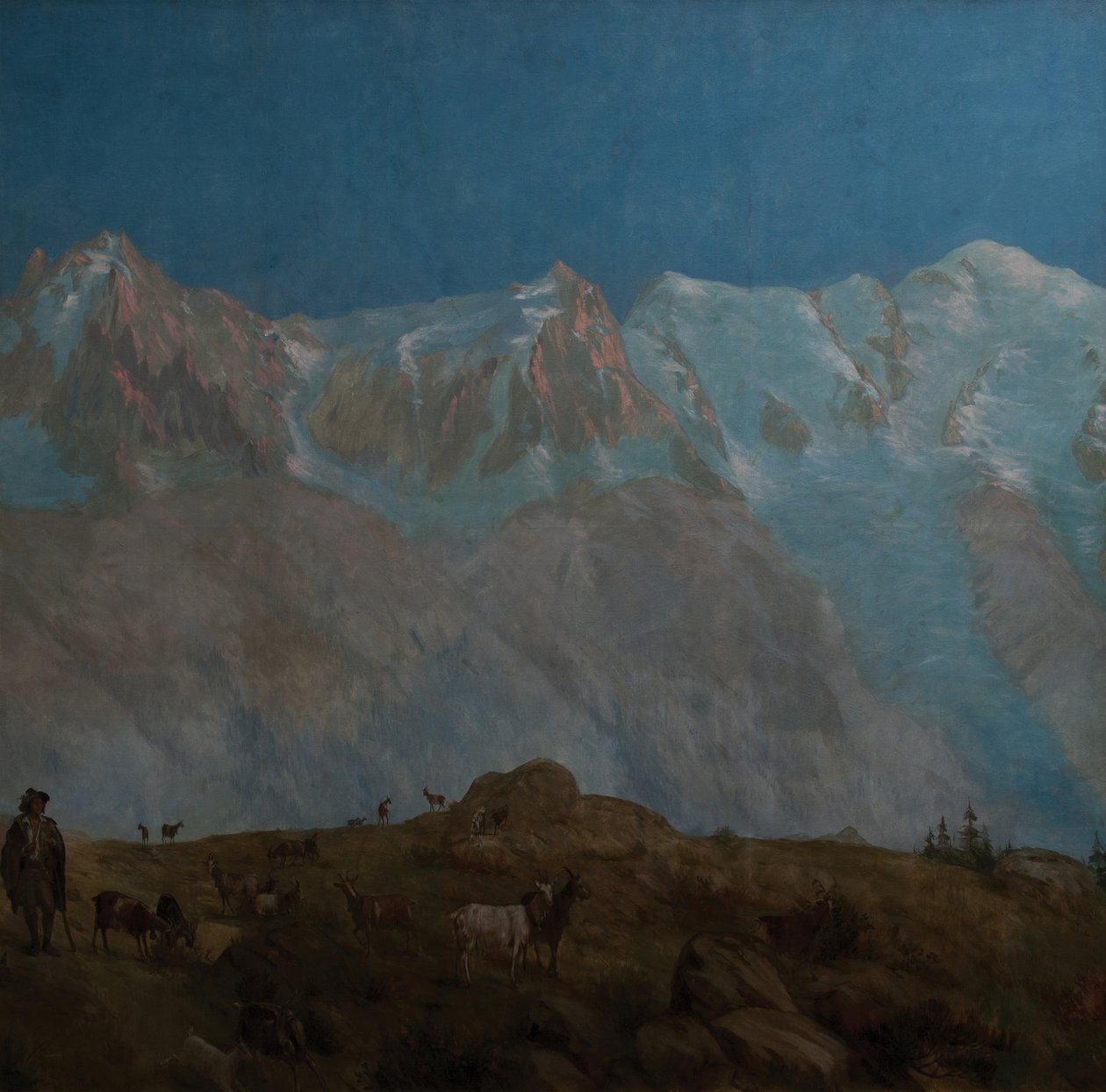 Der Mont Blanc, die Aiguilles du Midi du Plan von Eugene Bourgeois