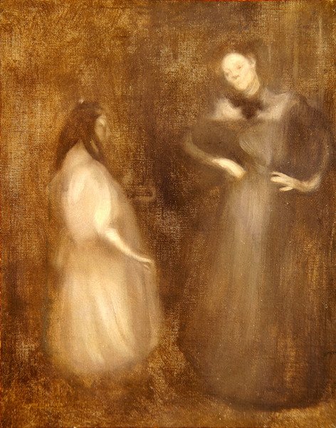 Mutter und Tochter, die Geigenstunde von Eugène Carrière