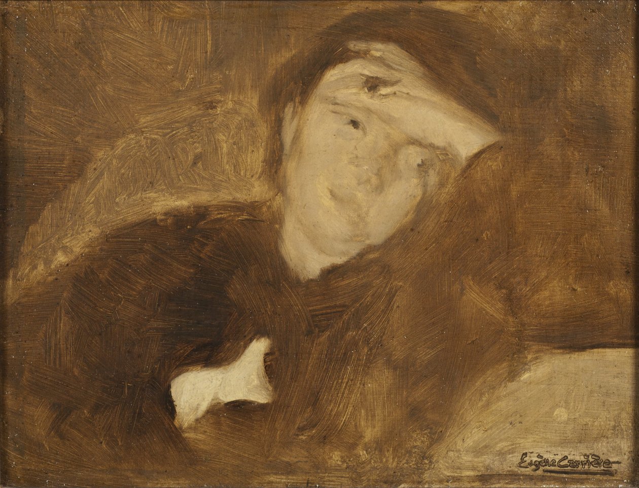 Porträt einer Dame. Studie von Eugène Carrière