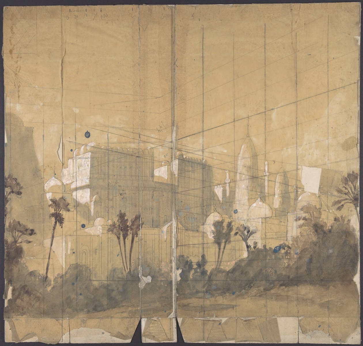 Entwurf für ein Bühnenbild an der Opéra, Paris, 1828-90 von Eugene Ciceri